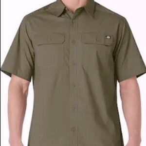 Dickies Utility Rip Stop Short Sleeve Shirt Men’s Size XL‎ Olive Green